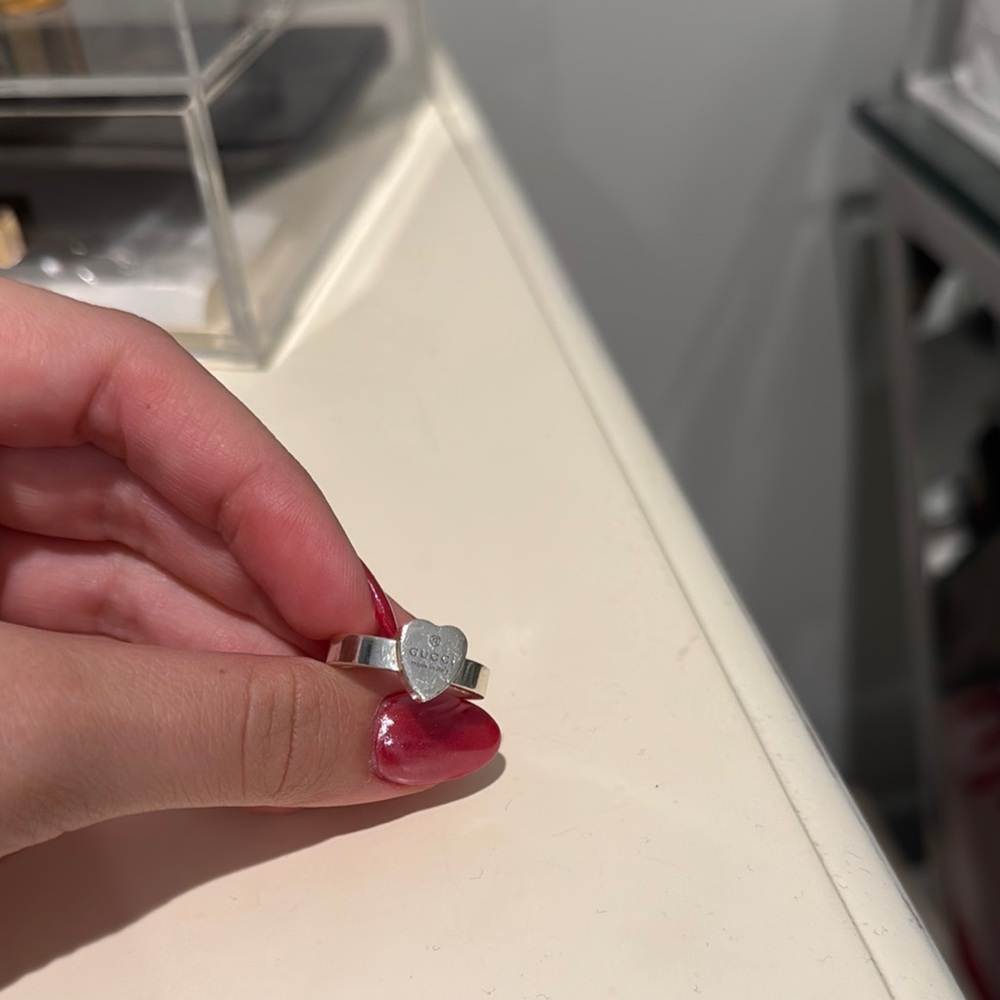 Gucci heart ring silver size Small 13 (US 6.5)